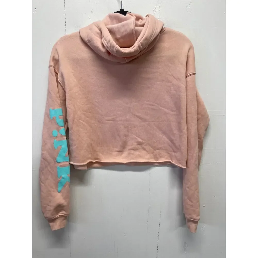P!NK Women's Cropped Hoodie Size Small Cover Me In Sunshine Peach Hoodie - Picture 7 of 10